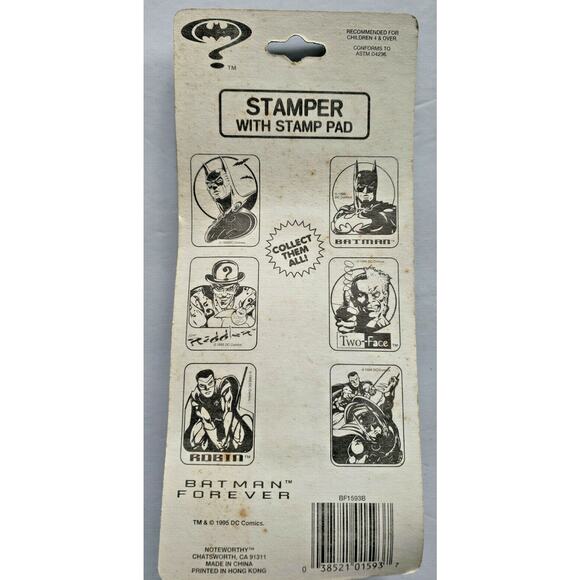1995 Batman Forever Stamper with Stamp Pad Ridder Sealed U173 - Picture 2 of 2